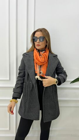 Delpa Kadın Siyah Kaban