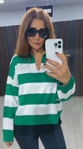 Megumi Yeşil Triko