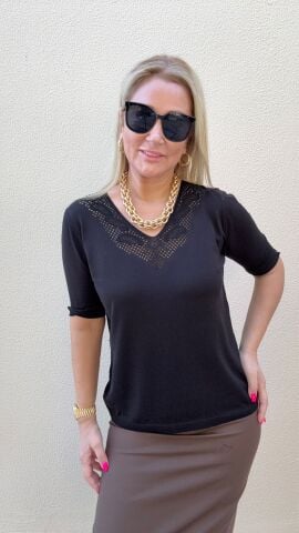 Foreo Siyah Büyük Beden Triko