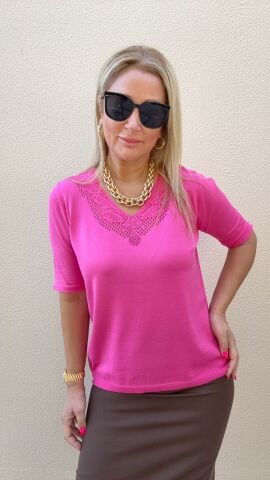 Foreo Pembe Büyük Beden Triko