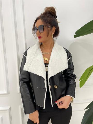 Puffy Siyah Deri Ceket