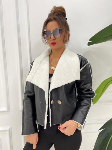 Puffy Siyah Deri Ceket