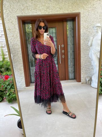 Gilda Fuşya Elbise
