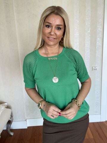 Zenya Yeşil Büyük Beden Triko