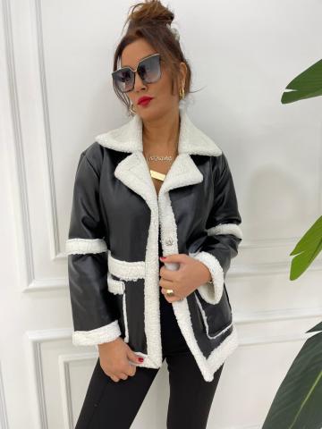 Mita Siyah Deri Ceket