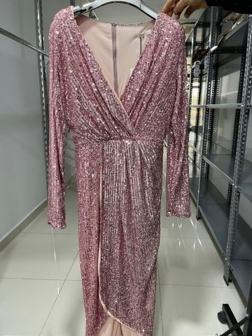 Pudra Balık Model Payet Elbise
