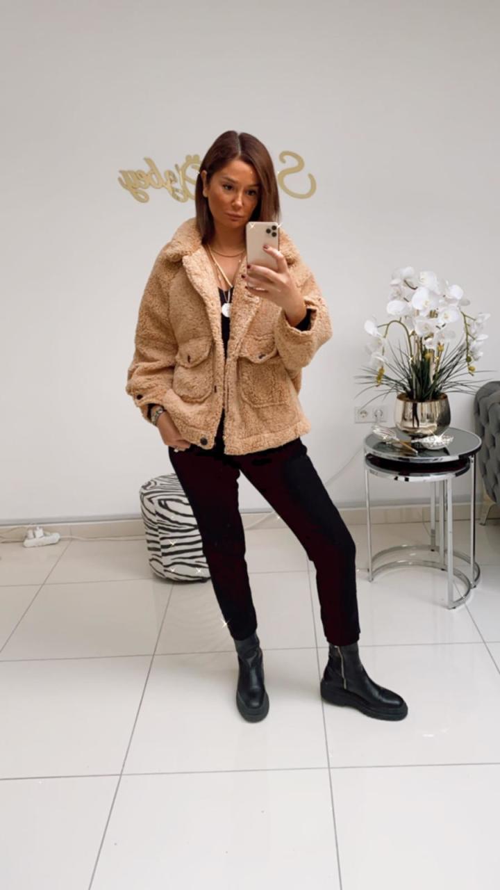 Camel Peluş Mont