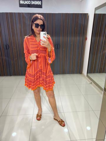 Noira Orange Elbise