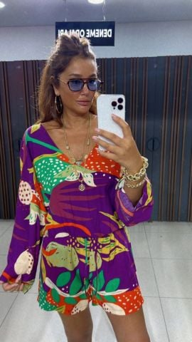 Celin Fashion Kadın Mor Tulum