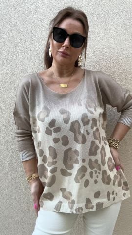 Sürreal Batik Kamuflaj Bej Kazak