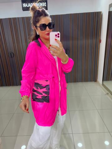 Jugle Pembe Yağmurluk
