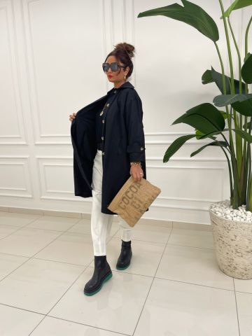 Evertime Siyah Trench