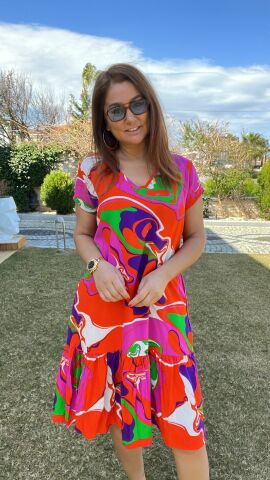 Carolina Kadın Turuncu Elbise