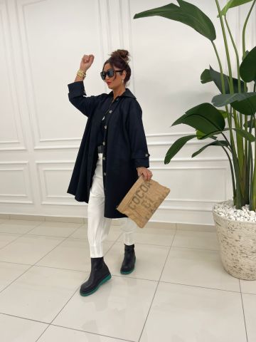 Evertime Siyah Trench