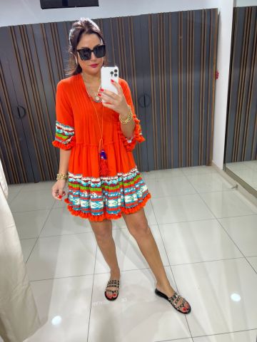 İnves Orange Elbise