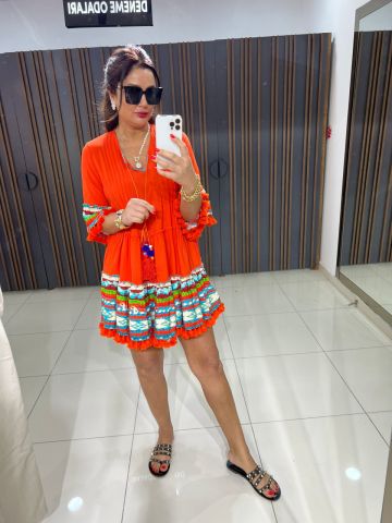 İnves Orange Elbise