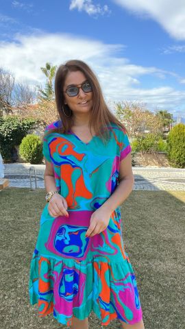 Carolina Turkuaz Elbise
