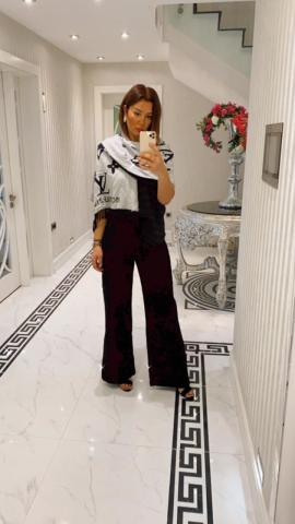 İspanyol Paça Siyah Pantalon