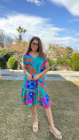 Carolina Turkuaz Elbise