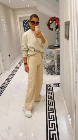 İspanyol Paça Bej Pantalon