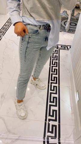 Justa Açık Mavi Mom Jean