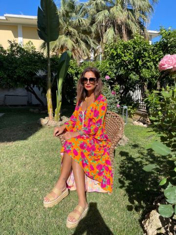 Boho Turuncu Elbise
