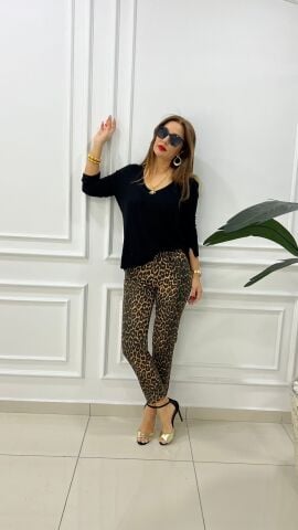 Nika Kadın Leopar Pantolon