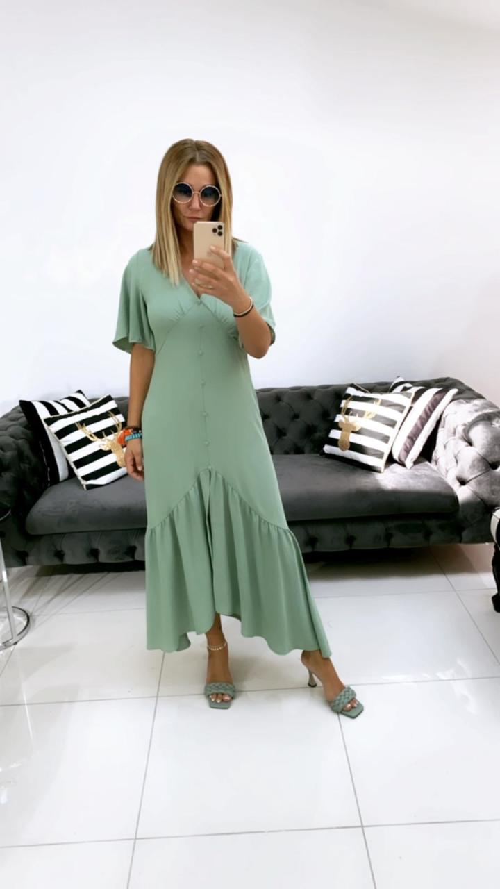 Milston Mint Yeşil Elbise