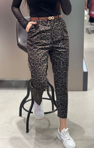 Finla Boru Paça Leopar Kahverengi Pantolon