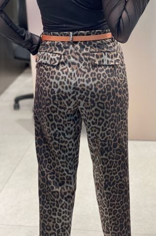 Finla Boru Paça Leopar Kahverengi Pantolon