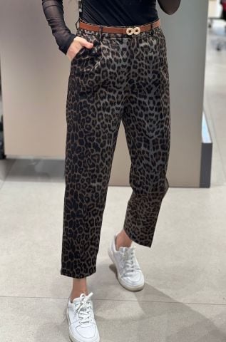 Finla Boru Paça Leopar Kahverengi Pantolon