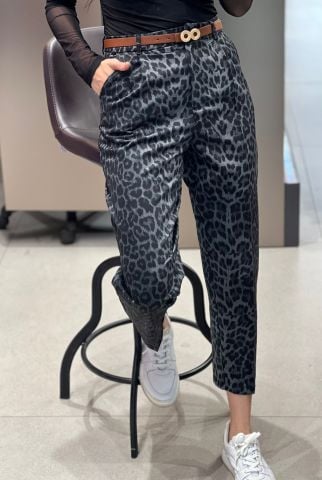 Finla Boru Paça Leopar Siyah Pantolon