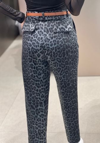Finla Boru Paça Leopar Siyah Pantolon