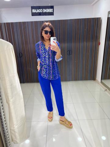Druck Saks Pantolon