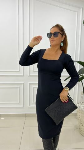 Emma Kadın Siyah Midi Elbise