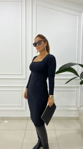 Emma Kadın Siyah Midi Elbise