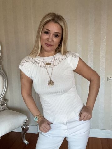 Vine Ekru Fitilli Triko