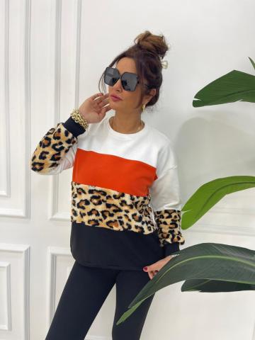 Voter Leopar Detaylı Sweat