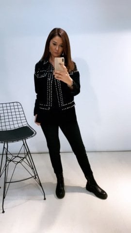 Selish Siyah Kumaş Pantalon