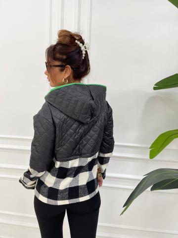 Toli Siyah Kapşonlu Sweat