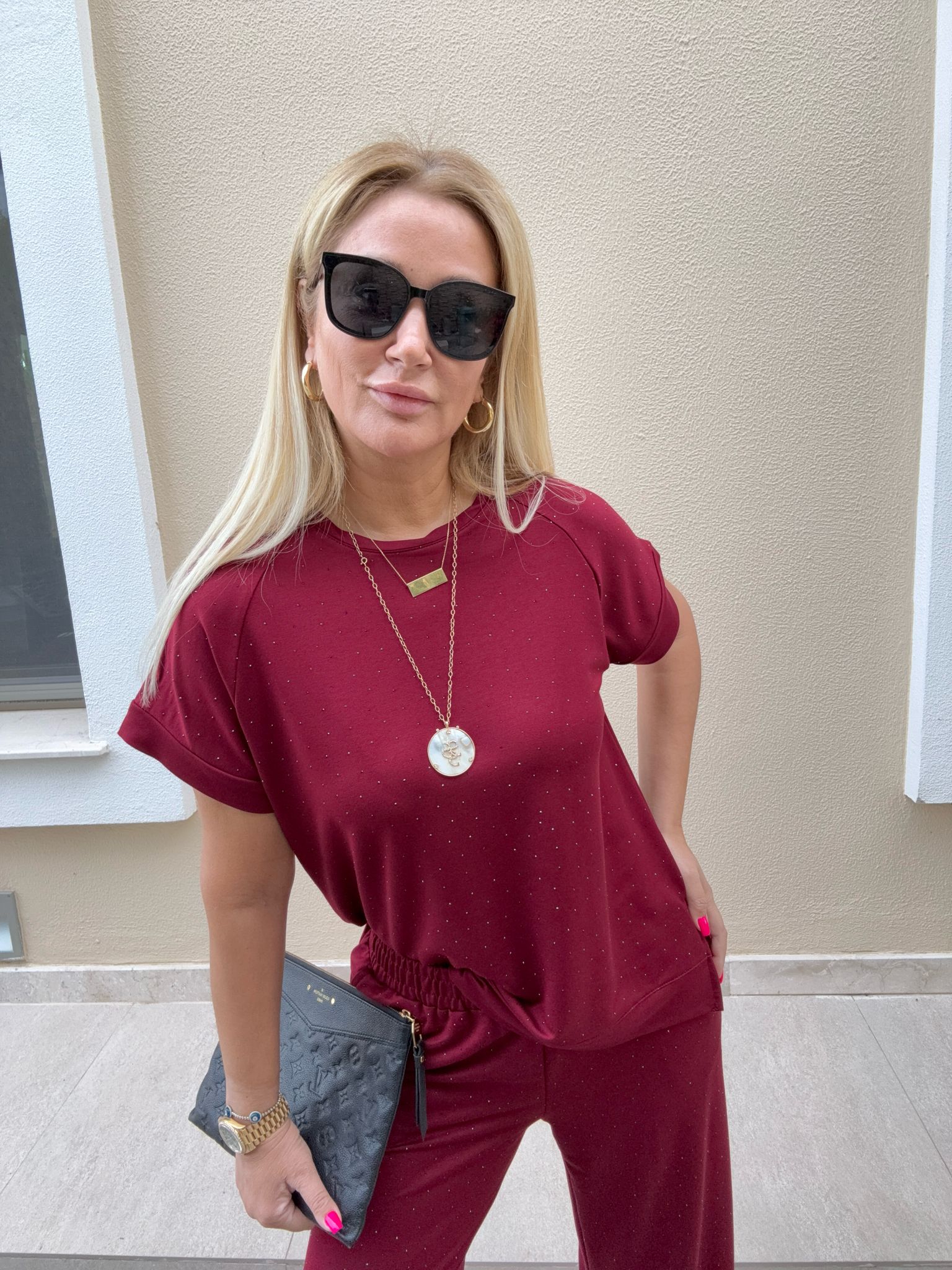 Jeka Bordo Taşlı Takım