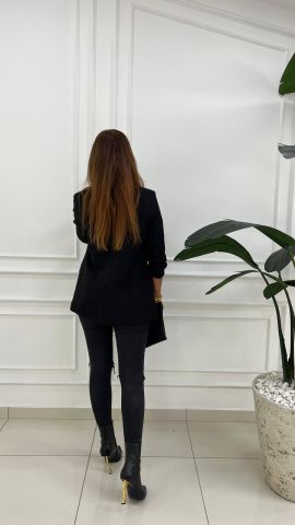Sity Kadın Siyah Kol Büzgülü Blazer
