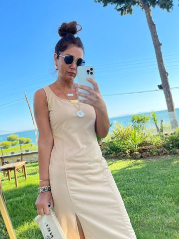 Silena Kadın Bej Elbise