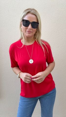 Orka Kırmızı T-shirt KIRMIZI - M