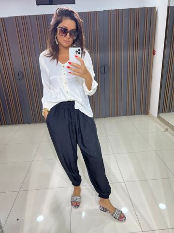 Lorna Siyah Şalvar Pantolon